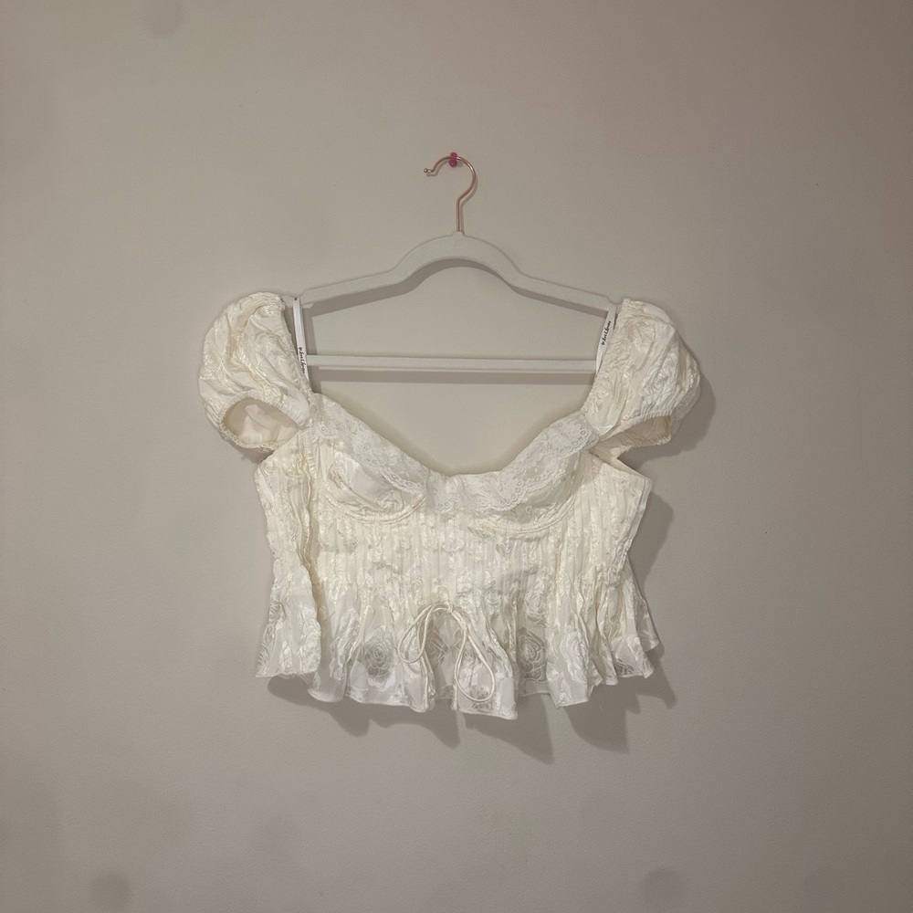 Elegant Cream Puff Sleeve Top